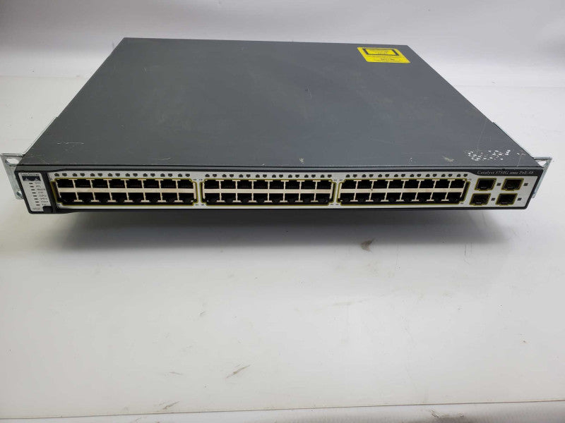CISCO WS-C3750G-48PS-S 48-Port Gigabit Layer 3 POE Gigabit Switch _ reset )