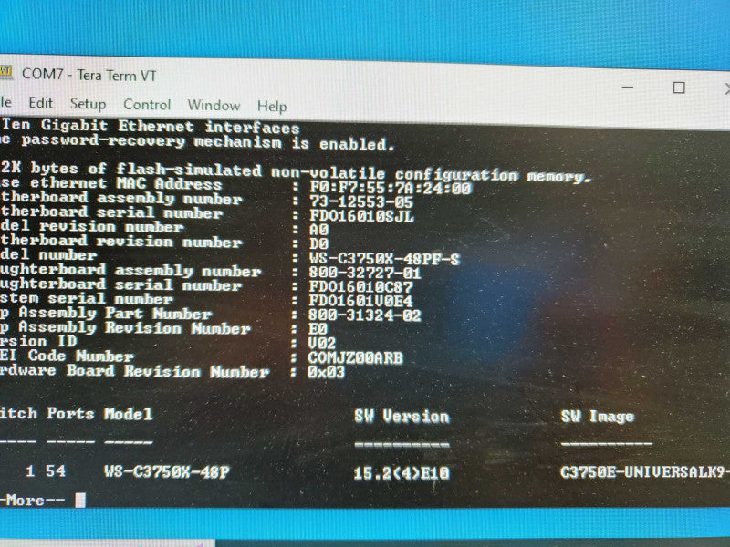 Cisco Catalyst WS-C3750X-48PF-S 48-Port Switch w/C3KX-NM-1G No PSU _ Reset  )