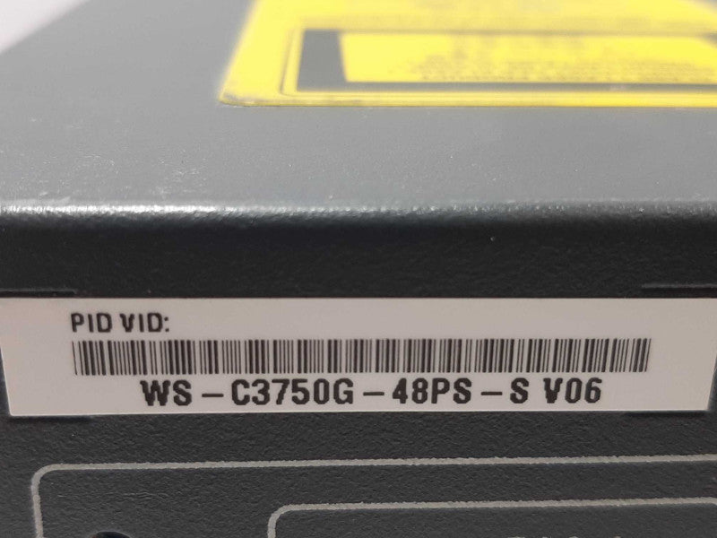 Cisco WS-C3750G-48PS-S 48 Port PoE 3750G Gigabit Switch, FACTORY RESET, ~