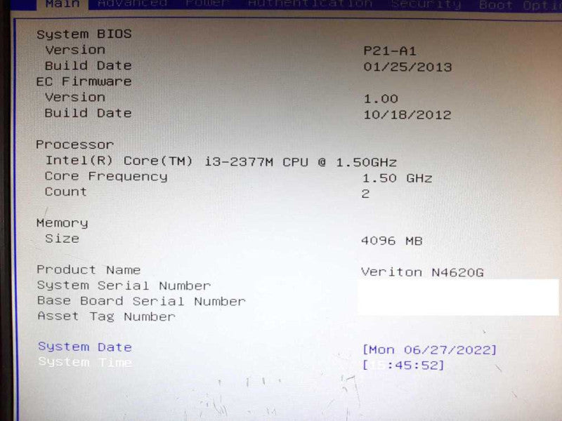 Acer Veriton N4620G i3-2377M @ 1.505GHz 4GB RAM 320GB HDD - NO OS +