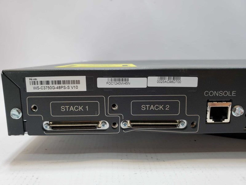 Cisco Catalyst 3750G (WS-C3750G-48PS-S V10) 48 Port PoE Switch (