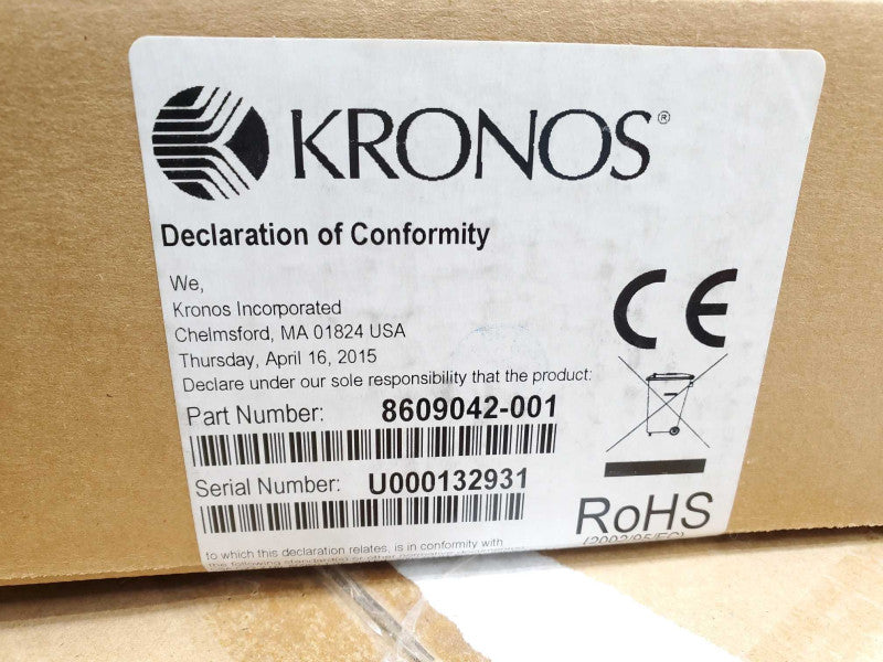 Kronos INTOUCH 9000 8609000-028 Touch Screen Timecard w/ Finger Scanner &PS-QT |