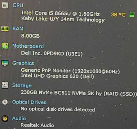 Dell Latitude 5400 i5-8365U 1.6Ghz 8GB RAM 256GB SSD 14\\" READ $