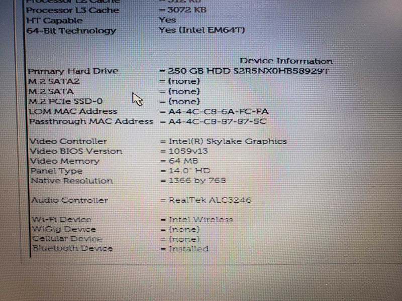 Dell Latitude 5480 14\\" i5-6300U@2.4GHz 8GB DDR4 250G HDD w/ Charger [