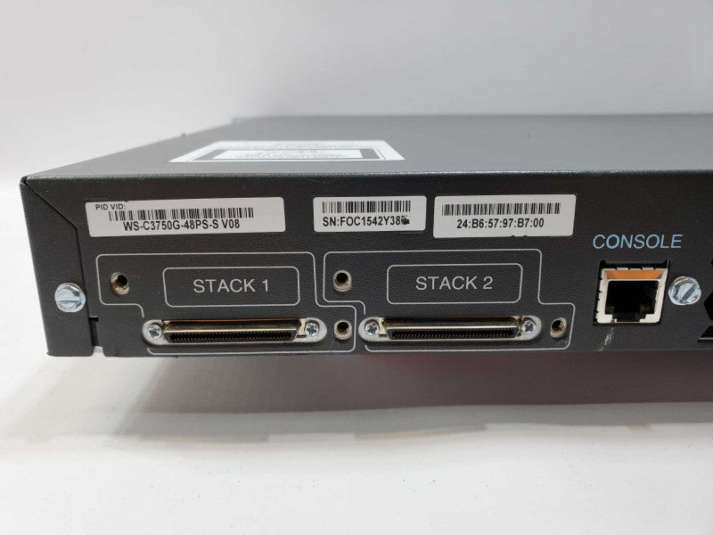 Cisco Catalyst 3750G WS-C3750G-48PS-S v08 48-port POE Ethernet Switch (