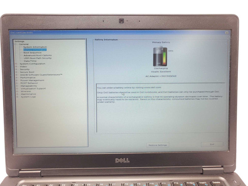 Dell Latitude 5480, Core I5-6300U 2.4GHz, 8GB DDR4, 256GB M.2 SSD w/ Power Ada _