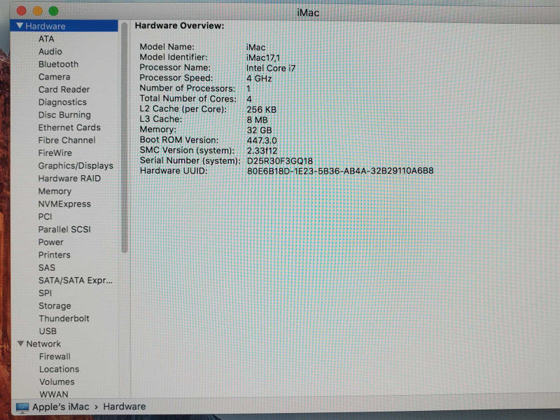 iMAC L. 2015 27\\" 5K Core I7-6700K 4GHz, 32GB RAM, R9 M390 2GB, 120GB + 3TB SEE _