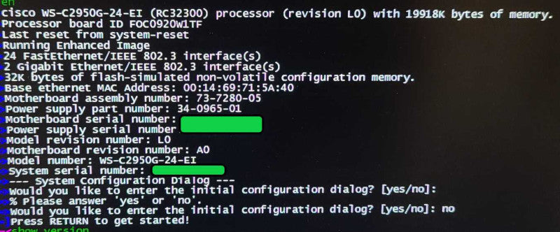 Cisco Catalyst 2950 Managed Ethernet Switch 24-Port WS-C2950G-24-EI QTY $