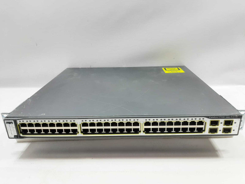 CISCO WS-C3750G-48PS-S 48-Port Gigabit Layer 3 POE Switch , FCTY RESET, READ* ~