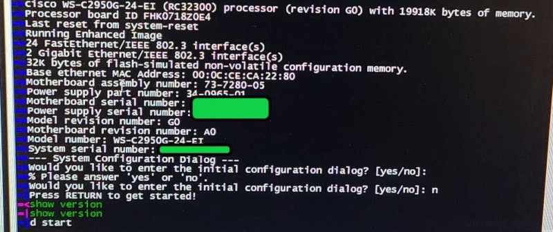 Cisco Catalyst 2950 Managed Ethernet Switch 24-Port WS-C2950G-24-El $