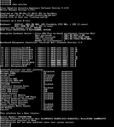 Cisco ASA5512-K9 ASA5512-X Firewall 250 IPsec VPN 2 SSL 6 + Base License (