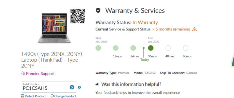 Lenovo T490s with i5-8365U 8GB RAM & 256GB SSD  -
