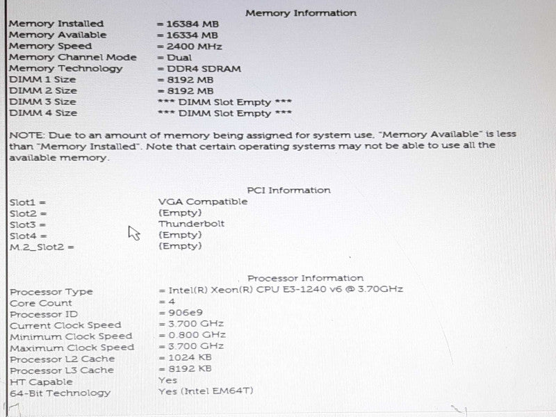 Dell Precision Tower 3620 Xeon E3-1240v6 @ 3.7GHz 16GB RAM QUADRO K620 -NO HDD +