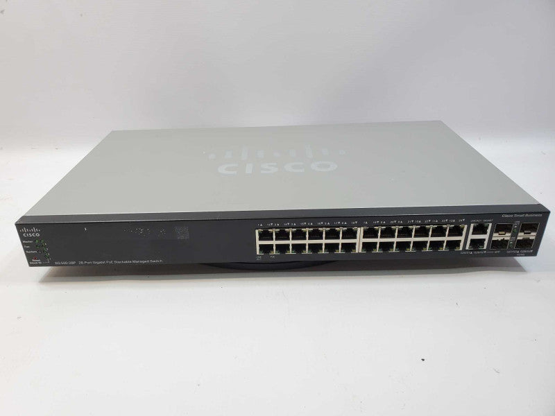 Cisco SG500-28P-K9 28 Port Gigabit PoE Stackable Manged Switch 2x SFP Ports (