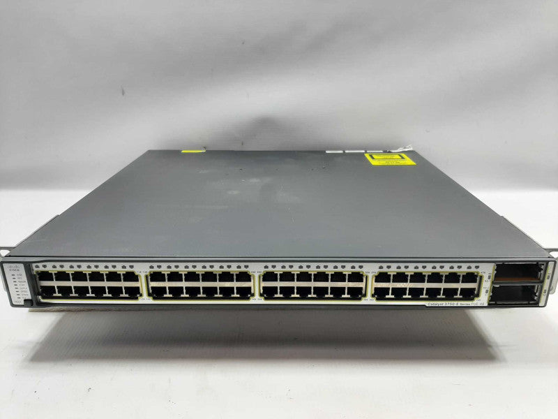 Cisco Catalyst WS-C3750E-48PD-SF 48-Port Gigabit PoE Switch NO PSU, FCTY RESET ~