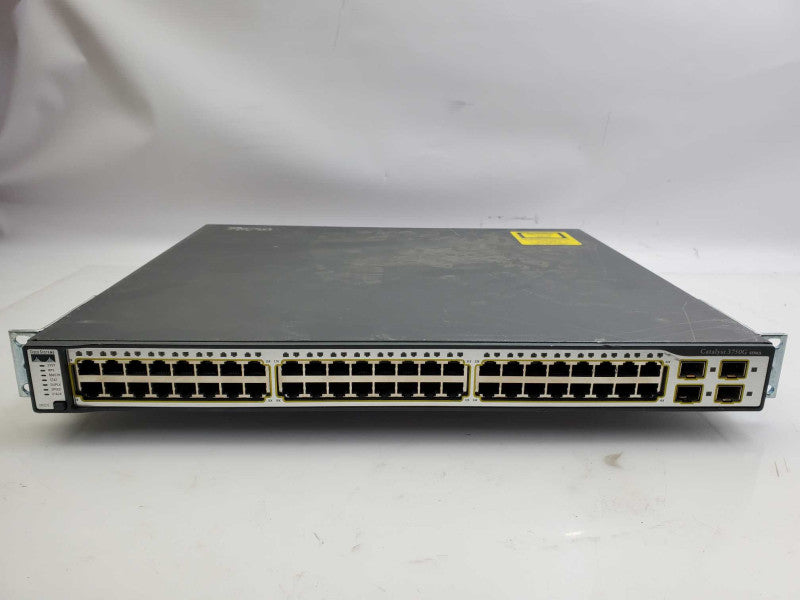 CISCO WS-C3750G-48TS-S 48-Port Gigabit Layer 3 POE Gigabit Switch _ reset )