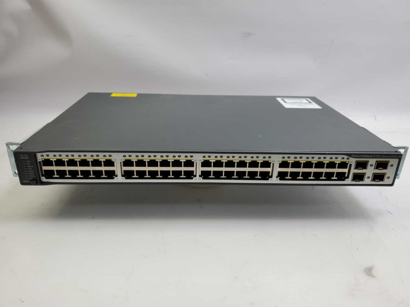 CISCO WS-C3750V2-48PS-S 48-Port Gigabit Layer 3 POE Gigabit Switch _ reset )