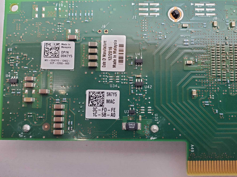 Dell 05N7Y5 Dual-Port 10GB SFP HBA Converged Network PCIe Adapter LP _