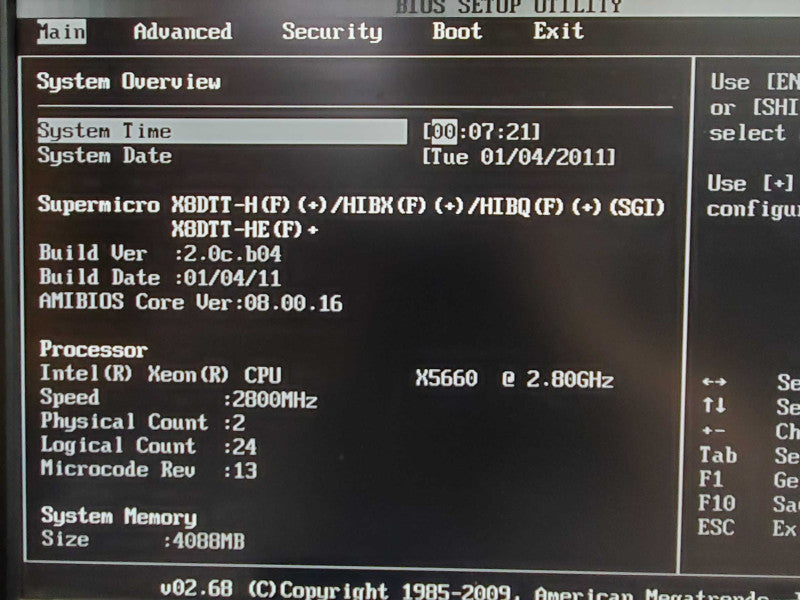 Supermicro X8DTT-H(F) Server 2U 4-Nodes 8x X5660 2.8GHz 16GB DDR3 No RAID |