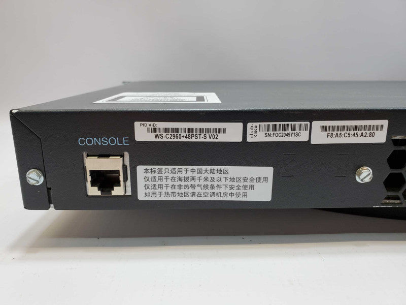 Cisco Catalyst 2960 WS-C2960-48PST-L 48-Ports Rack-Mountable Switch (