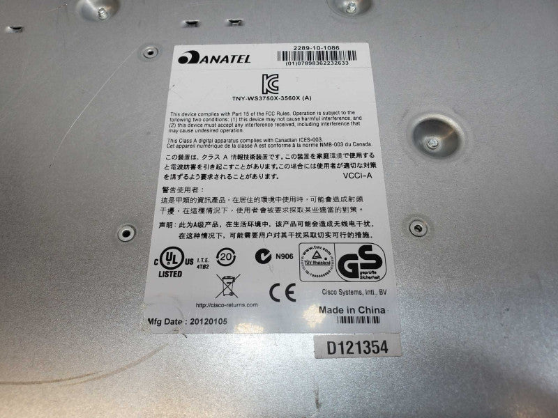 Cisco Catalyst 3750X Series WS-C3750X-48PF Switch V02 (