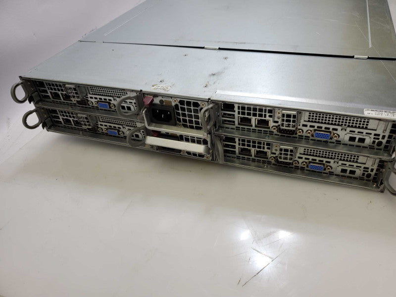 SUPERMICRO 827-14 6026TT-HTRF-SG007 2U 4 Node Barebone 2x X5660 @2.80GHz )