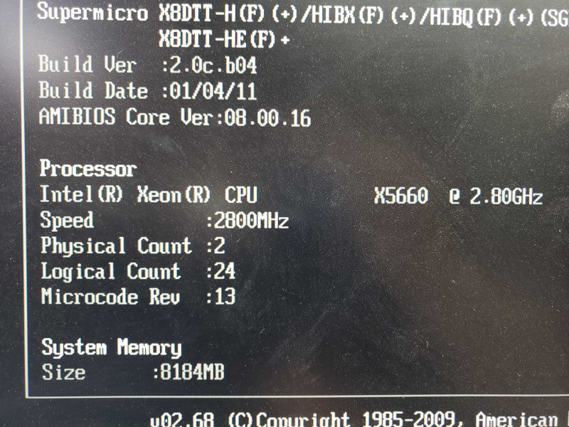 SuperMicro 2U 12 Bay 4-Node 8x Xeon X5660@2.8GHz 32GB ECC DDR3 No HDD [