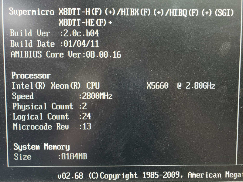 SuperMicro 2U 12 Bay 4-Node 8x Xeon X5660@2.8GHz 32GB ECC DDR3 No HDD [