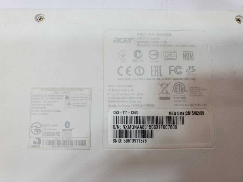 Acer Google Chrome Book 11 CB3-11 White (