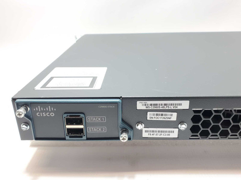 Cisco WS-C2960S-48LPS-L 48 Port Gigabit PoE Switch 4x SFP, C2960S-Stack _