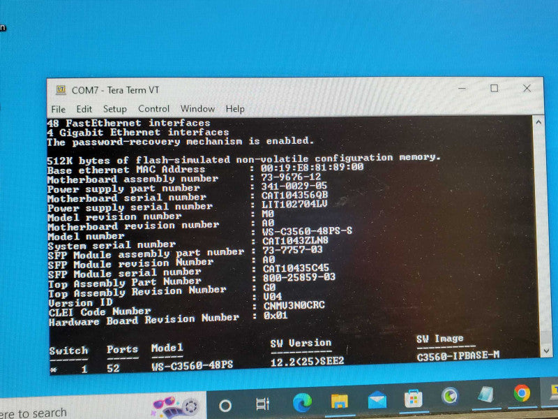 Cisco WS-C3560-48PS-S 48-Ports Layer 3 PoE Ethernet Managed Switch _ reset )