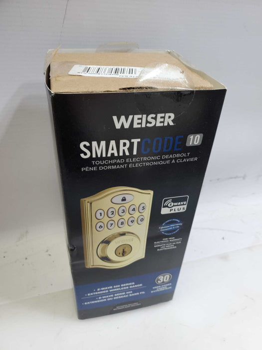 Weiser SmartCode 10 Traditional with Z-Wave  Electronic Lock Venetian Brass )