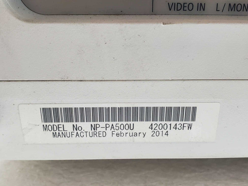 NEC NP-PA500U 1920x1200 - 5000 Lumens, 450Hrs Lamp Hours used _