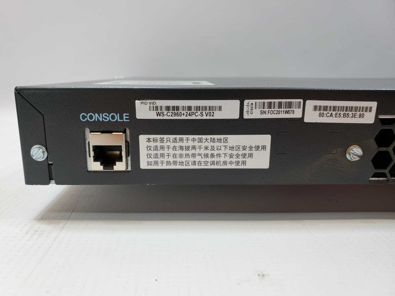 Cisco Catalyst 2960 PoE 24-Port Switch (WS-2960-24PC-S v02) Factory_Default (