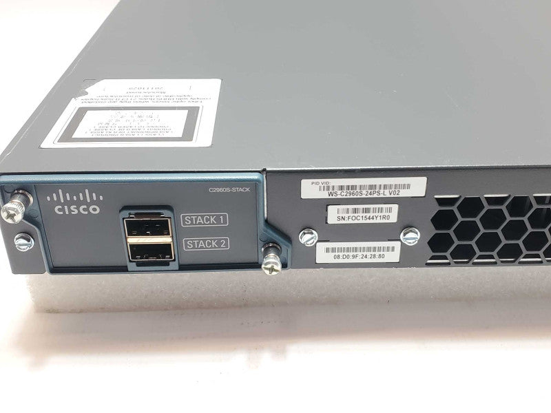 Cisco WS-C2960S-24PS-L 24-Port PoE Gig 4x SFP Switch w/ C2960S-Stack Read _