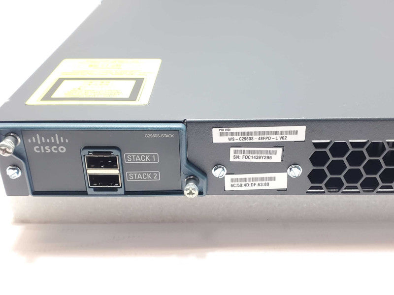 Cisco WS-C2960S-48FPD-L V02 48 GigE PoE+ 2x 10G SFP, C2960S-Stack _