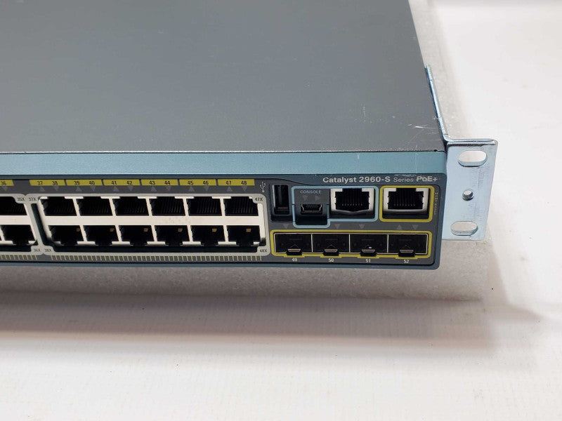 Cisco WS-C2960S-48FPS-L 48-Port PoE+ Gigabit Network Switch Fw/ C2960S-Stack _