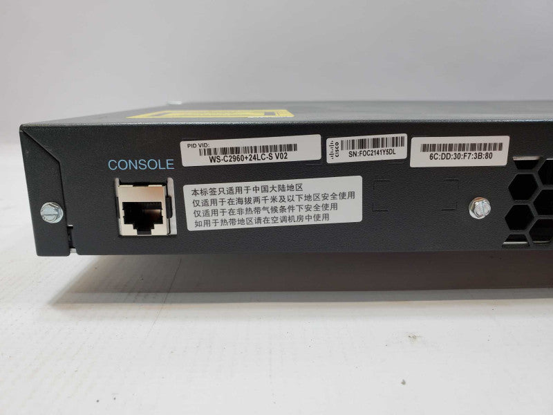 Cisco Catalyst 2960 WS-C2960+24LC-S v02 24Port Gigabit (8 PoE) Factory_Default (