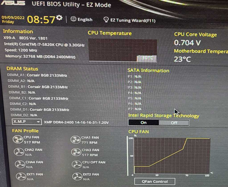 Custom PC- ASUS X99-A Motherboard, 32GB DDR4, i7-5820K 3.3GHz GTX 1070 8GB NO OS NO HDD$