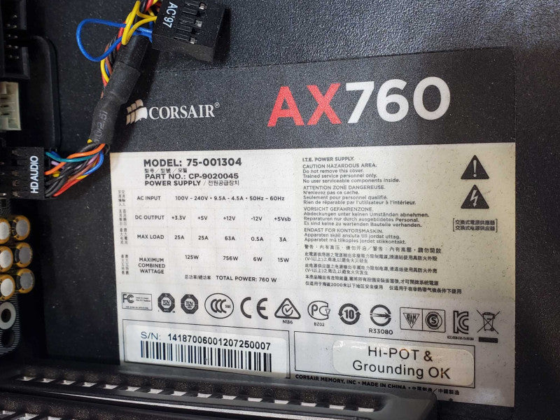 Custom Asus PC, Core I7-5820K 3.3GHz, 16GB DDR4, 760W PSU, No HDD/GPU _