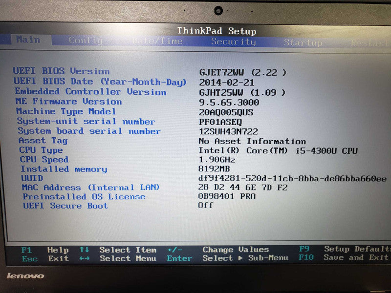 Lenovo Thinkpad T440S i5-4300U@1.9GHz 8GB DDR3 500G HDD [