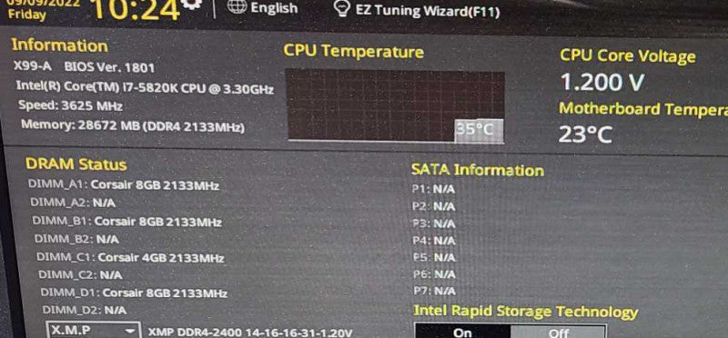Custom PC- ASUS X99-A Motherboard, 32GB DDR4, i7-5820K 3.3GHz, EVGA GTX 1080 8GB, NO OS NO HDD$