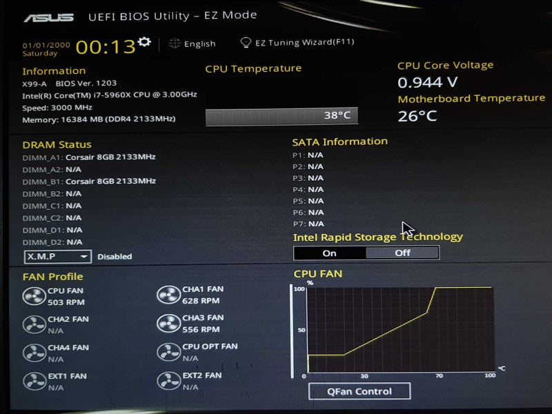 Black Box PC ASUS X99-A i7-5960x @ 3GHz 16GB DDR4 - No HDD/GPU +