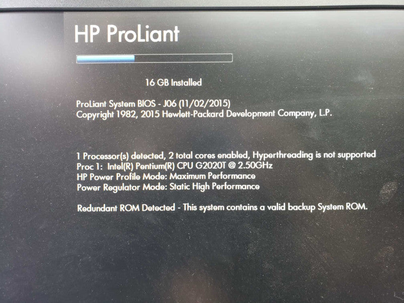 HP ProLiant Microserver Gen8 Pentium G2020T@2.5GHz 16G RAID B120i No HDD [