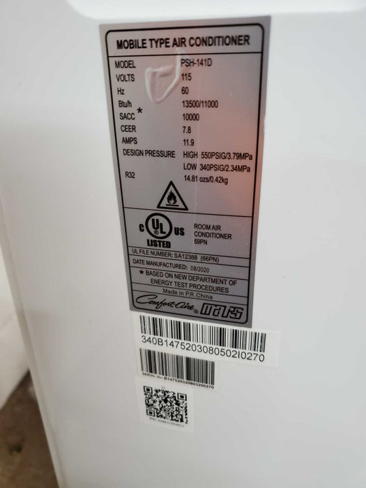 Comfort-Aire PSH-141D Portable Air Conditioner 3-Speed w/ accessory & remote )