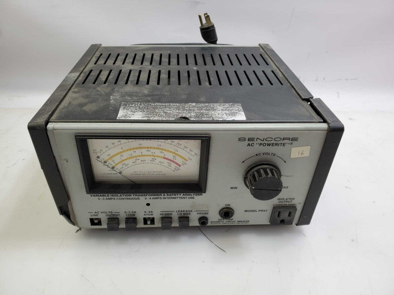 Sencore PR57 AC Powerite Variable Isolation Transformer for Parts )
