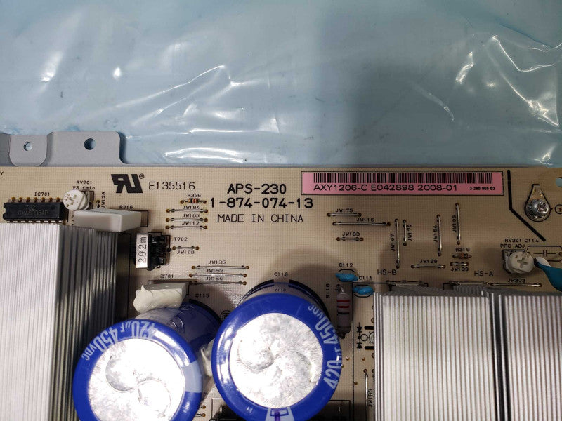 Sony APS-230 Power Supply Board 1-874-074-13 AXY1168-C Pioneer Elite PRO-110FD [