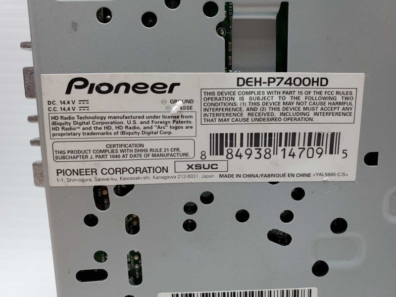 Pioneer Aftermarket DEH-P7400HD Radio Receiver Cd Aux Port WLB80 (