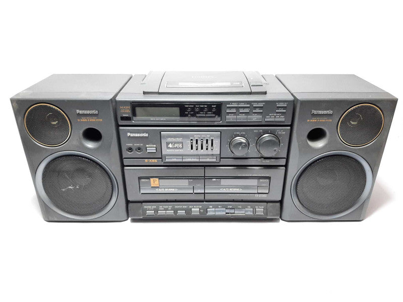 Panasonic RX-DT680 S-XBS Dual Cassette AM/FM Aux-In Portable Stereo Boombox +