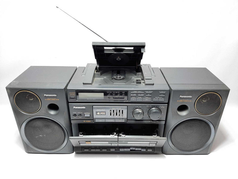 Panasonic RX-DT680 S-XBS Dual Cassette AM/FM Aux-In Portable Stereo Boombox +